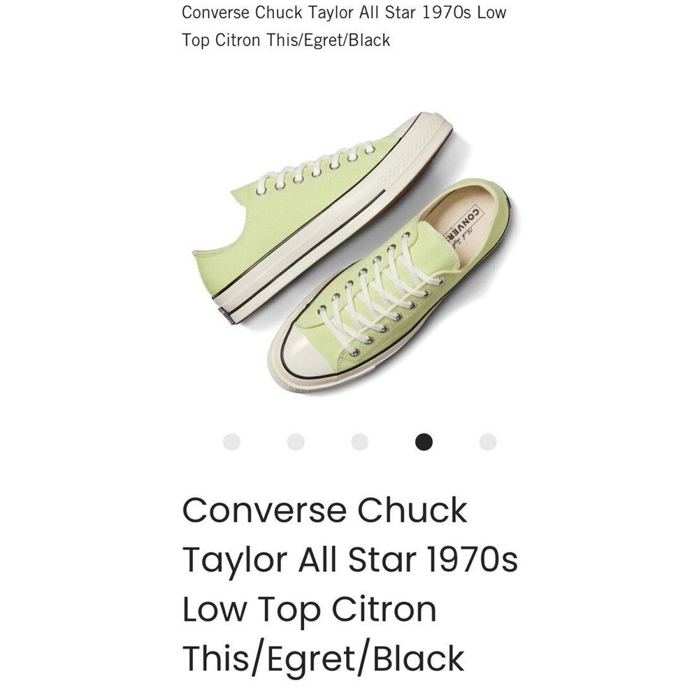 New Converse Unisex Chucks 70 Ox Low Citron This/Egret/Black A07431F Shoes Sz 13